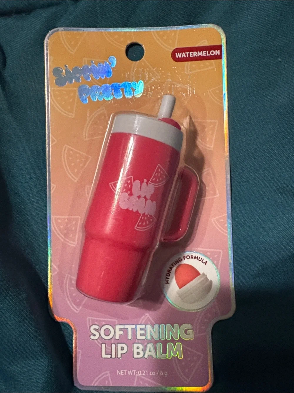 Big Cup-like Lip Balm - Watermelon - Red Softening Lip Balm - Cup Design